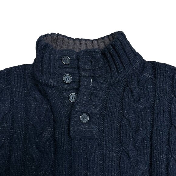 M&S NORTH COAST KNIT SWEATER THICK WOOL BLEND MENS L CABLE KNIT DARK ACADEMIA - Picture 3 of 9